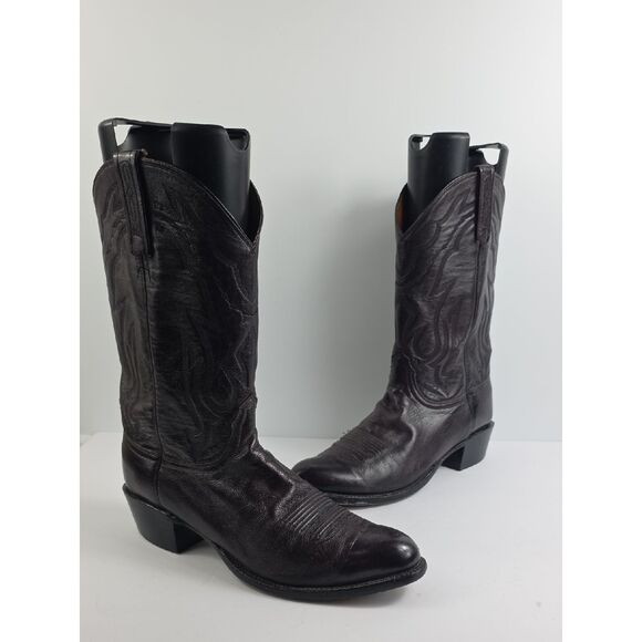Lucchese 2000 Original Burgundy Leather Cowboy Men\'s Boots Size 11